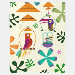 Tiki Vögel Modern Vintage Retro Benutzerdefinierte Fleecedecke