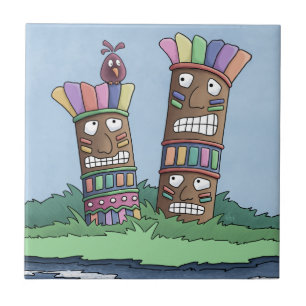 Tiki-Vogel-Rossknoppen-Keramikfliese Fliese