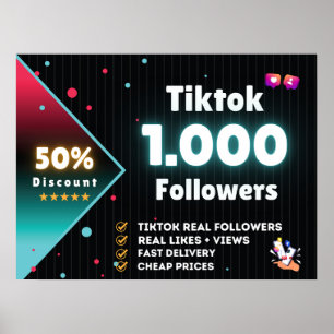 Tiktok 1.000 Followers   Kaufen Sie Tiktok Followe Poster