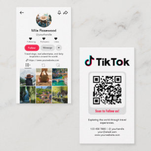 Tiktok-Profilfoto-Raster Folge mir QR-Code Visitenkarte