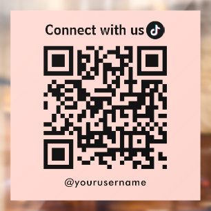 Tiktok Verbindung mit dem QR-Code von uns rosa Fensteraufkleber
