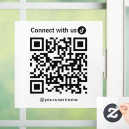 Tiktok Verbindung mit dem QR-Code von uns weiß Fensteraufkleber