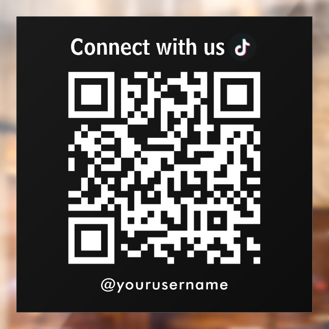Tiktok Verbindung mit USB QR Code Schwarz Fensteraufkleber (Blatt 2)