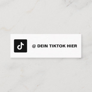 Tiktok Visitentenkarte Gestalten Schwarz Weiß Mini Visitenkarte