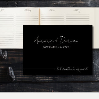 Til Death Black Elegant Wedding Livre d'invités