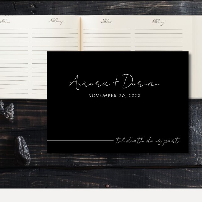 Til Death Black Elegant Wedding Livre d'invités (Créateur téléchargé)