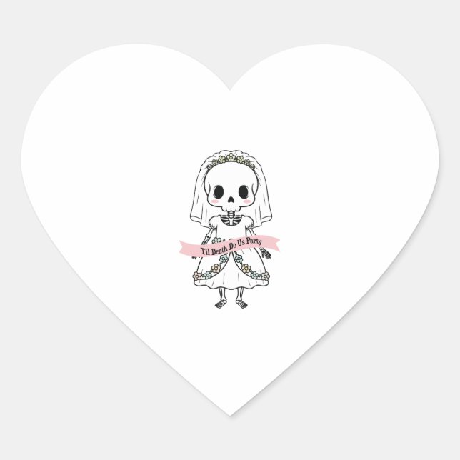 Til Death Do Uns Party Halloween Herz-Aufkleber (Vorderseite)