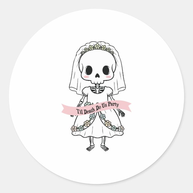Til Death Do Uns Party Halloween Runder Aufkleber (Vorderseite)