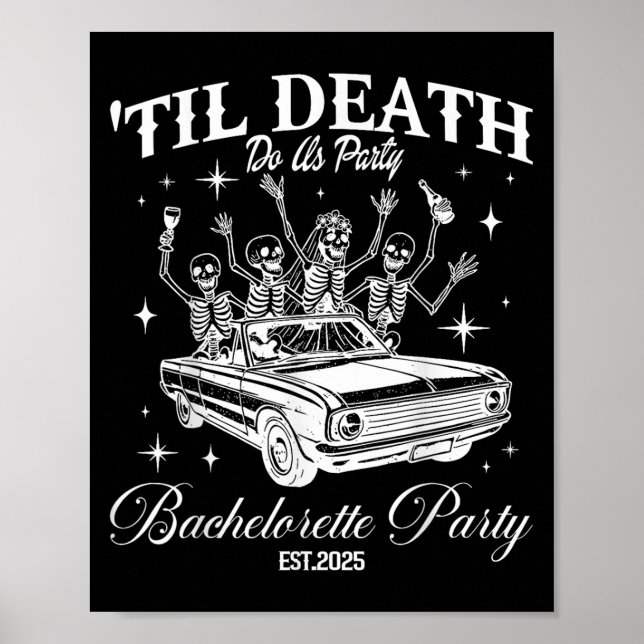 Til Death Do Uns Party Retro Halloween Bachelorett Poster (Vorne)
