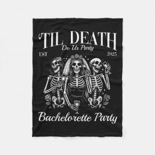 Til Death Do Uns Party Retro Skeleton Bachelorette Fleecedecke