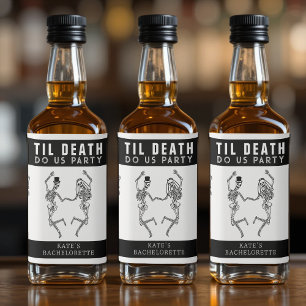 Til Death Do Uns Party Skeleton Couple Bachelorett Alkoholflaschenetikett