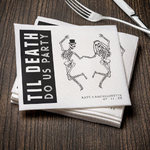 Til Death Do Uns Party Skeleton Couple Bachelorett Serviette