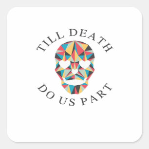 Til Death Do us Funny & Classic Halloween Quadratischer Aufkleber