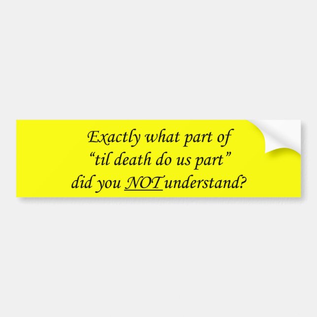 Til Death Do us Part Autoaufkleber (Vorne)