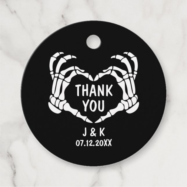 Til Death Do us Part Black Wedding Vielen Dank Geschenkanhänger (Vorderseite)