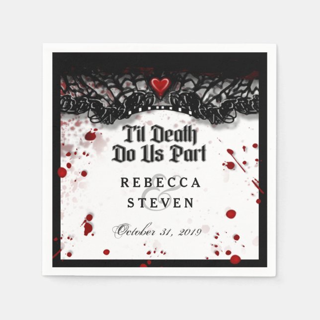 Til Death Do us Part Blood Spritzer Halloween Serviette (Vorderseite)