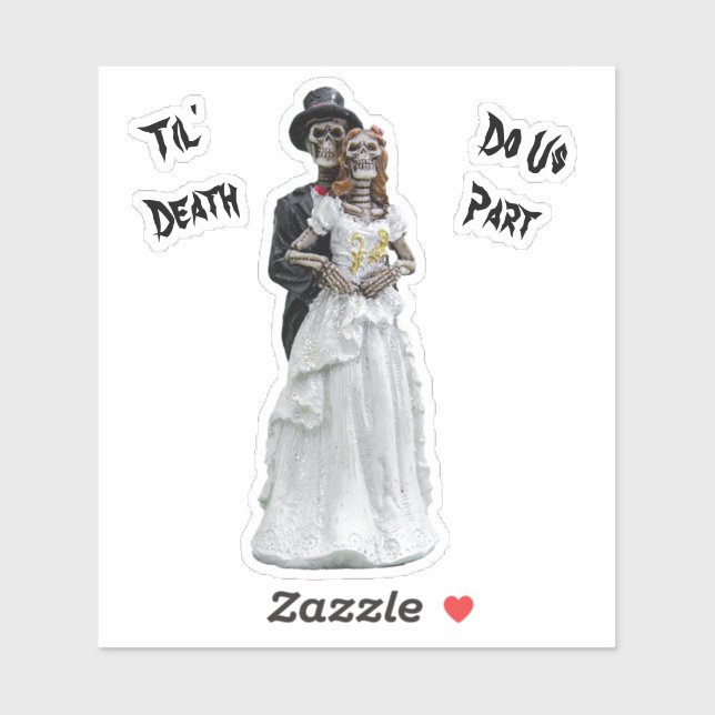 Til' Death Do us Part Bridge and Groom Wedding Aufkleber (Blatt)