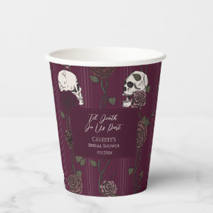 ’Til Death Do Us Part Burgunder-Gotische Hochzeit Pappbecher