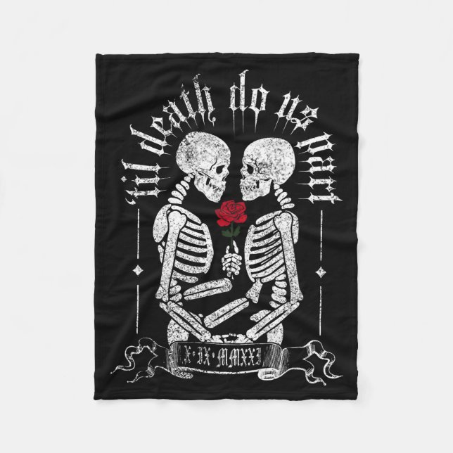 Til Death Do Us Part Couple Skeleton Halloween Men Fleecedecke (Vorderseite)
