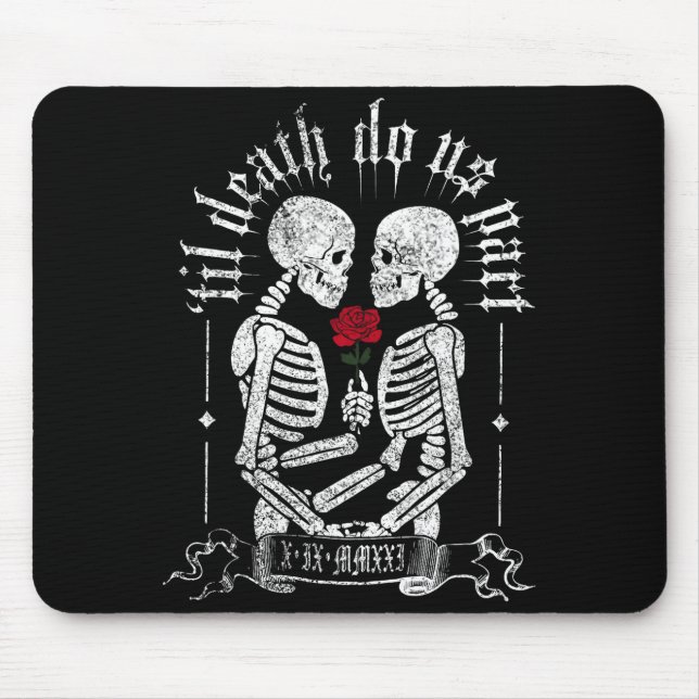Til Death Do Us Part Couple Skeleton Halloween Men Mousepad (Vorne)