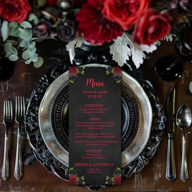 Til Death Do Us Part Dark Goth Moody Menu Mariage (Créateur téléchargé)
