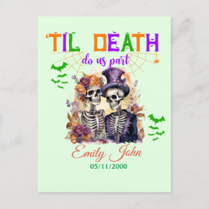 Til Death Do us Part Eternale Liebe Halloween Skul Postkarte