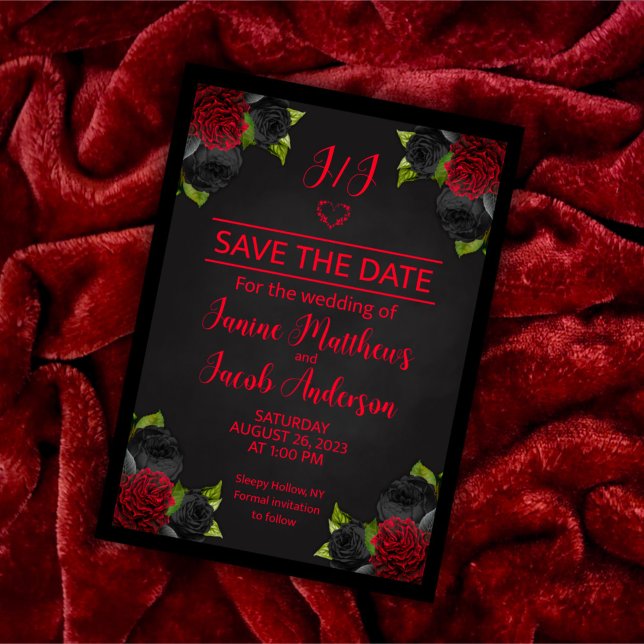 Til Death Do us Part Goth Save the Date schwarz Einladung (Von Creator hochgeladen)