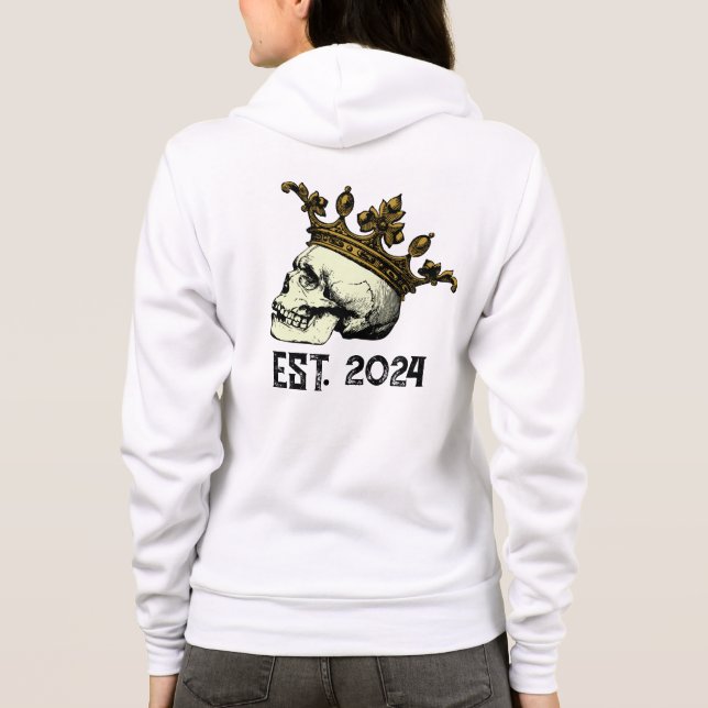 Til Death Do us Part Gotheen Skull mit Krone Hoodie (Rückseite)
