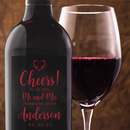 Til Death Do us Part Gothic Black and Red Weinetikett