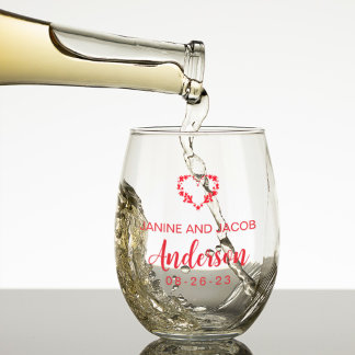 Til Death Do us Part Gothic Moody Black and Red Weinglas Ohne Stiel