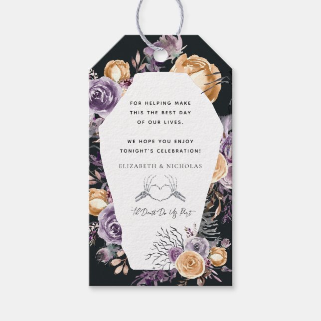 "Til Death Do us Part | Halloween Hochzeit Geschenkanhänger (Vorderseite)