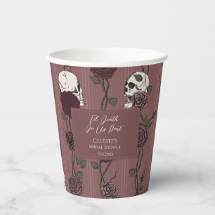 ’Til Death Do Us Part Mauve Pink Gothic Hochzeit Pappbecher