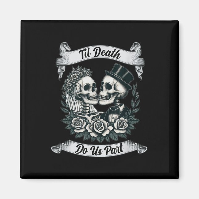 Til Death Do us Part Skeleton Bride & amp; Groom M Magnet (Vorne)