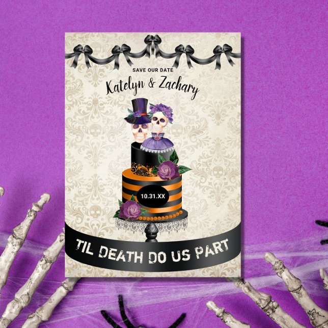 Til Death Do us Part Skeleton Halloween Hochzeit Save The Date (Von Creator hochgeladen)
