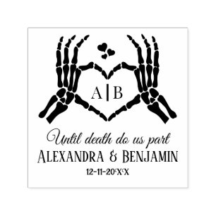 Til Death Do us Part Skeleton Hands Herz-Zeichen # Permastempel