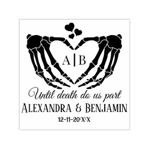 Til Death Do us Part Skeleton Hands Herz-Zeichen # Permastempel