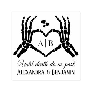 Til Death Do us Part Skeleton Hands Herzzeichen #1 Permastempel