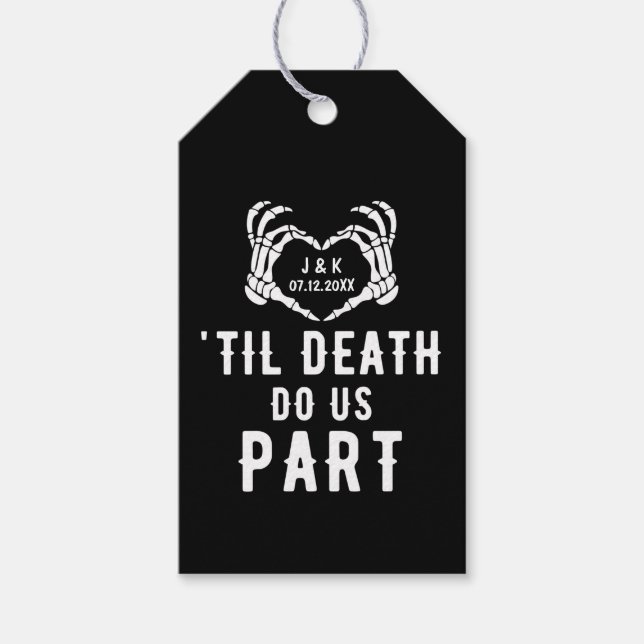 Til Death Do us Part Skeleton Wedding Black Geschenkanhänger (Vorderseite)