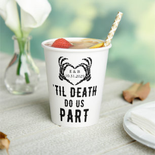 Til Death Do us Part Skeleton Wedding Pappbecher