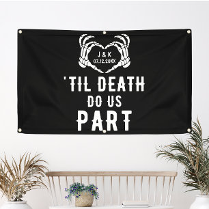 Til Death Do us Part Skeleton Wedding Personalisie Banner