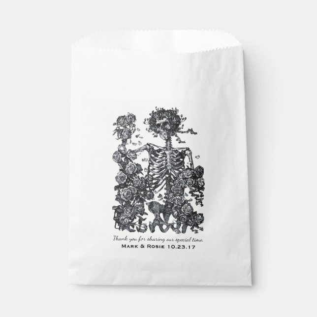Til Death Do us Part Skelett Personalisiert Geschenktütchen (Vorderseite)