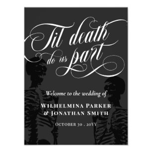 Til Death Do us Part Skelett wird willkommen heiße Fotodruck