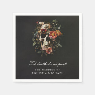 Til Death Do us Part Skull Gothic Wedding Serviette