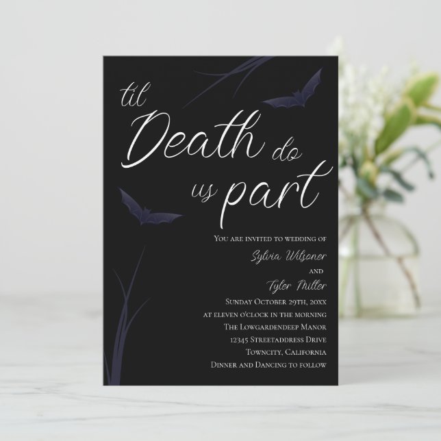 Til Death Do us Part Wedding Einladung (Stehend Vorderseite)