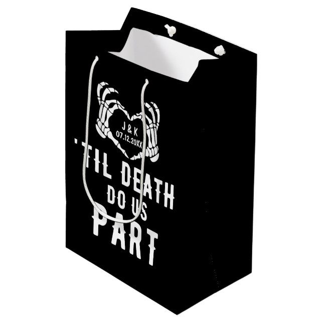 Til Death Do us Part Wedding Supplies Guest Mittlere Geschenktüte (Vorderseite Schrägansicht)