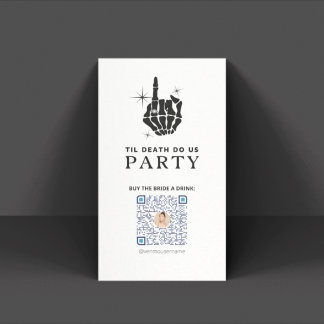 "Til Death Do us Party Bachelorette QR-Code-Karte Platzkarte
