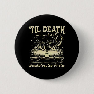 Til Death Do us Party Halloween D Yellow Button