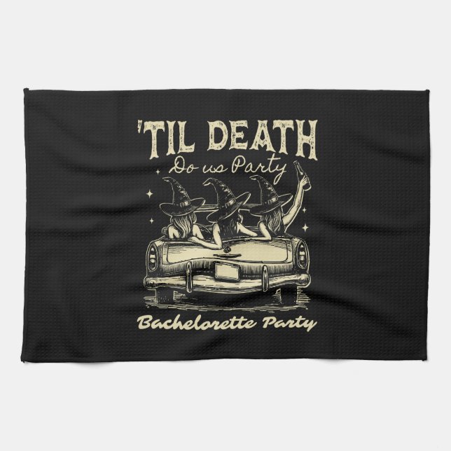 Til Death Do Us Party Halloween D Yellow Geschirrtuch (Horizontal)