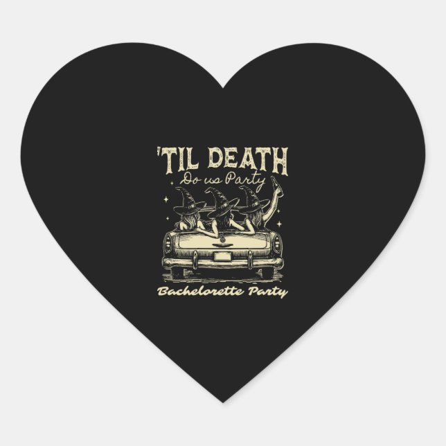 Til Death Do us Party Halloween D Yellow Herz-Aufkleber (Vorderseite)