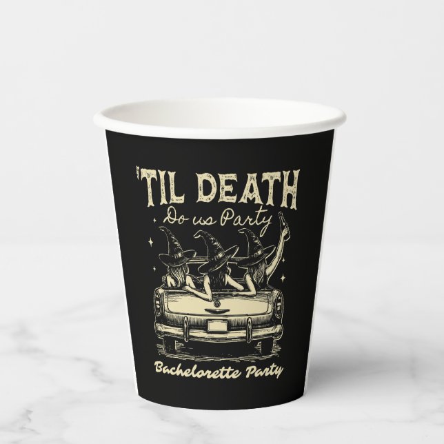 Til Death Do us Party Halloween D Yellow Pappbecher (Vorderseite)